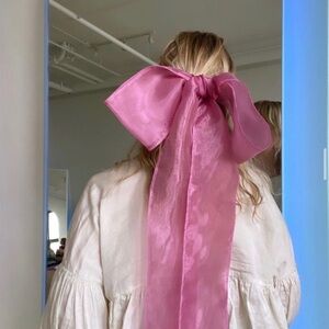 Room Shop Pink Organza Giant Hair Ribbon